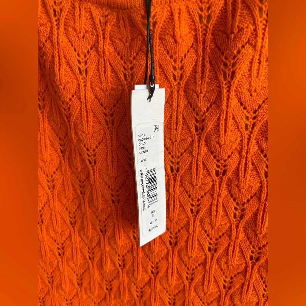 Alice + Olivia Jone Halter Neck Fitted Midi Dress in Sienna Size S - Picture 6 of 8